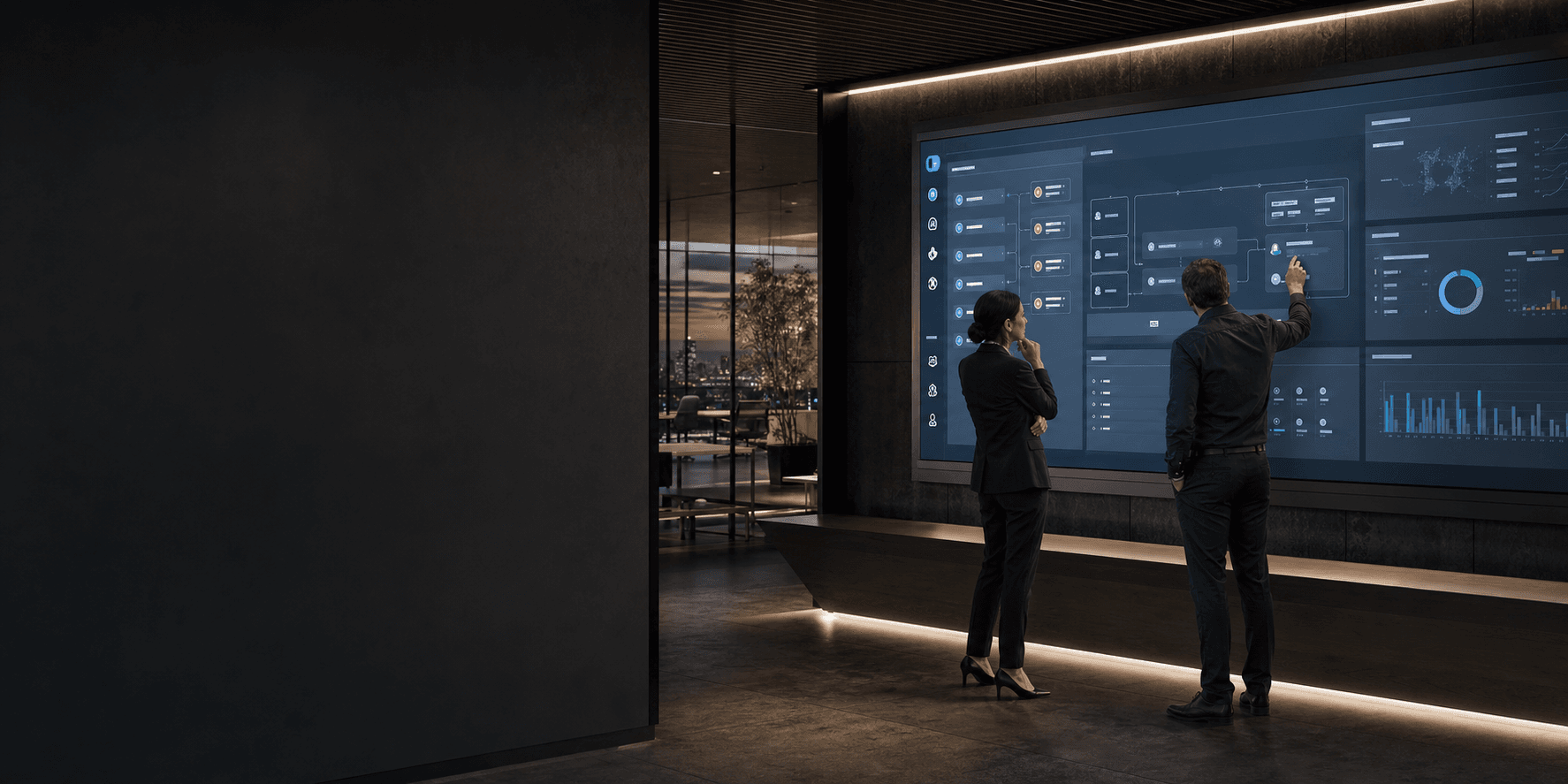 Nuvexis specialists implementing an AI-enabled business workflow.